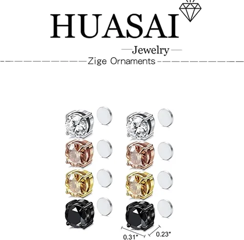 Vista 7 de Atheniz Lymphvity - Aretes de acupuntura de germanio para mujer, aretes de acupresión sin perforación