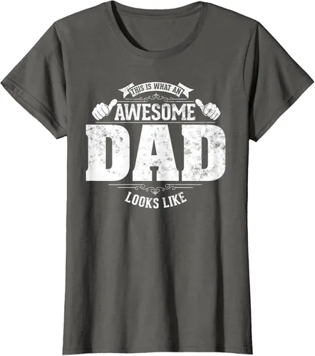 Vista 7 de This is what a awesome dad looks like vintage style design T-Shirt, Negro