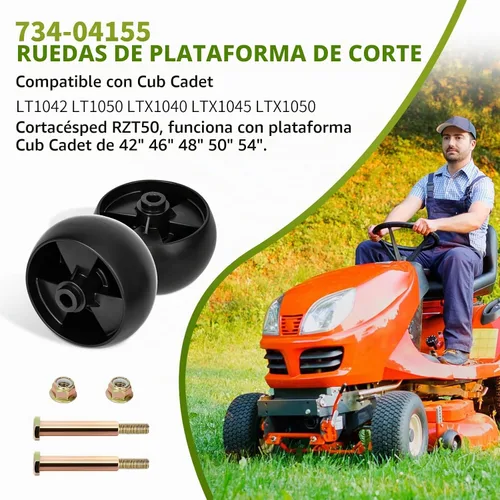 Vista 6 de Ruedas de cubierta aptas para cortacésped Cub Cad, ruedas de calibre de rodillo de cubierta compatibles con tractor de cortacésped Cub Cad Troy Bilt