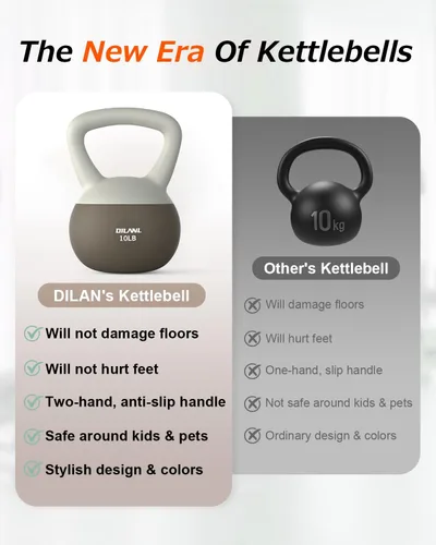 Vista 3 de Soft Kettlebell, Safe Strength Training Kettle bell, Cushioned Impact-Resistant Base and Anti-Slip Grip Weight, Kettlebells Set for Home Workouts