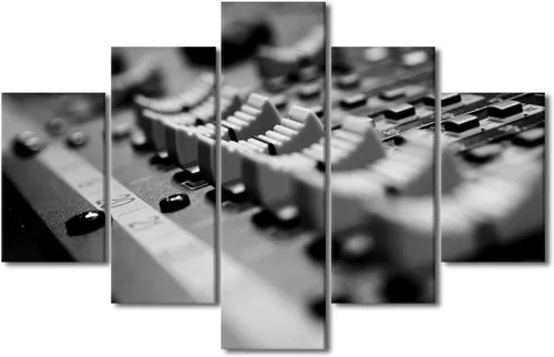 Vista 42 de Lienzo decorativo para pared, diseño de DJ Music Mixes the Track HD impreso en pinturas, 5 piezas de imágenes abstractas para sala de estar, obra