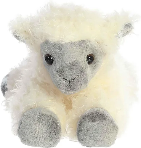Vista 2 de Aurora® - Adorable Mini Flopsie™ oveja de cara negra de peluche - Animal de peluche, facilidad para jugar, compañero eterno - Blanco, 8 pulgadas