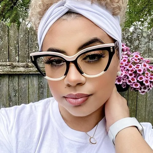 Vista 4 de KFPH Stylish Cat Eye Glasses Blue Light Glasses Frames for Women Computer Gaming Reading Glasses Anti Glare & UV