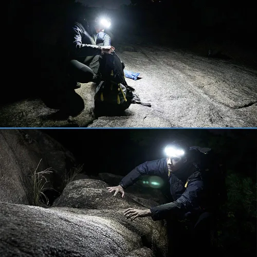 Vista 3 de Orbit, 180˚ gran angular 1000 lúmenes recargable impermeable LED faro delantero ideal para camping, caza, corredores, senderismo, al aire libre
