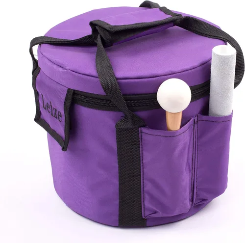 Vista 5 de Leize Cuenco cantante de cristal de cuarzo, nota C, raíz chakra, blanco, 10 pulgadas con funda de transporte resistente, gamuza