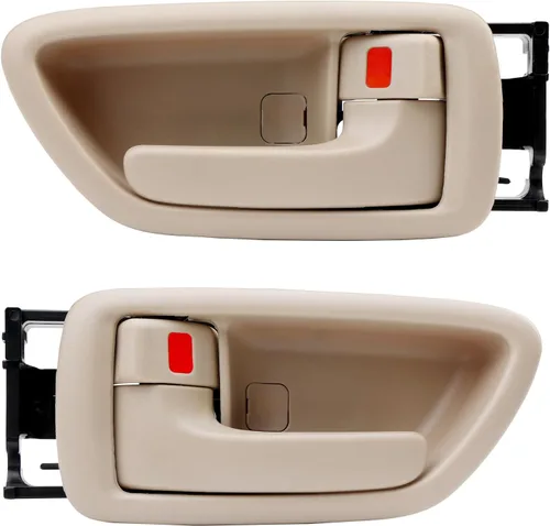 Vista 13 de Manija de puerta interior con bisel, compatible con 2000 2001 2002 2003 2004 2005 2006 2007 Toyota Avalon Sequoia Tundra (cabina tripulada), Beige