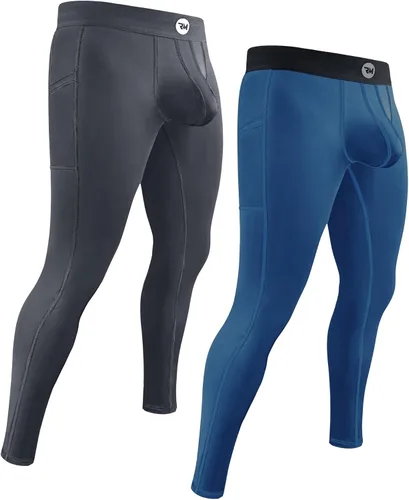 Vista 15 de RM Real Men Leggings de nailon para correr, tamaño de bolsa personalizada ABCD, cintura XS-5XL, pantalones de yoga, medias, capa base para clima