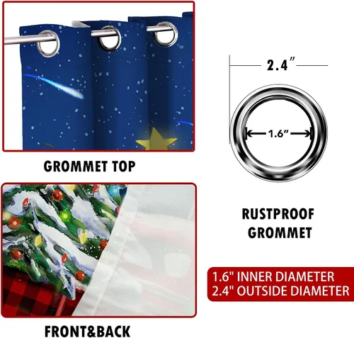 Vista 7 de pinata Cortinas de Navidad para sala de estar, decoración de gnomos, ventana del hogar, transparente de 63 pulgadas de largo, 2 paneles