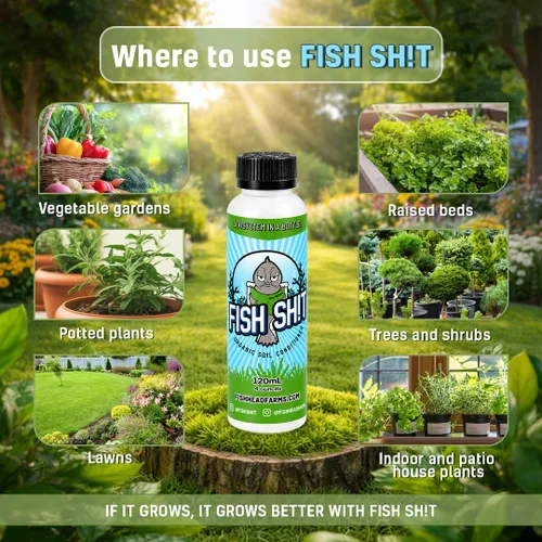 Vista 4 de Fish Head Farms - Acondicionador de suelo orgánico para mejorar el rendimiento y el sabor. Mejora la eficiencia del fertilizante. Útil tanto
