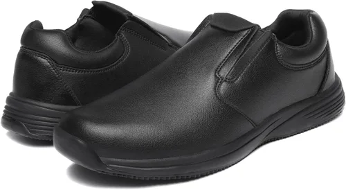 Vista 7 de Zapatos de trabajo antideslizantes para hombre, zapatos de servicio de alimentos, zapatos de chef profesionales resistentes al aceite al agua
