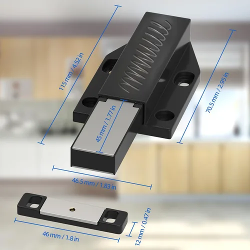 Vista 4 de Touch Latch Jiayi - Cerradura magnética de resorte para puerta grande, cierre oculto para puerta grande, cierre de puerta oculta, cierre a presión
