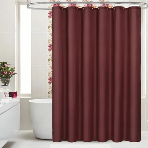 Vista 23 de MitoVilla Forro de cortina de ducha de tamaño medio, 36 x 72 pulgadas, forro de cortina de baño para hotel moderno, forro de ducha negro, lavable