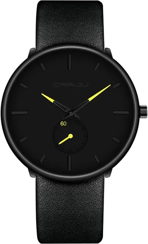 Vista 13 de Mens Watches Ultra-Thin Minimalist Waterproof-Fashion Wrist Watch for Men Unisex Dress with Leather Band