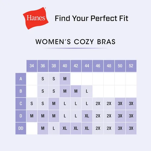 Vista 6 de Hanes Womens Wireless Bra, Full-Coverage Pullover Stretch-Knit Bra, Smoothing T-Shirt Bra