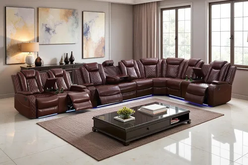 Vista 14 de A Ainehome Juego de sofá modular reclinable eléctrico con luz LED, sofás seccionales de cuero, juegos de muebles de sala de estar, juegos de sofá