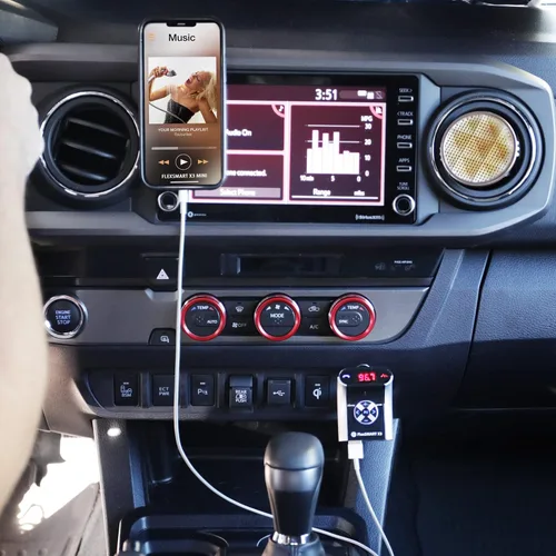 Vista 3 de GOgroove FlexSMART X3 transmisor FM por bluetooth con manos libres, Plateado