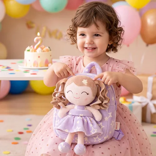 Vista 9 de Gloveleya Mochila para niños, 9 pulg., Classic Mochila Star púrpura A05