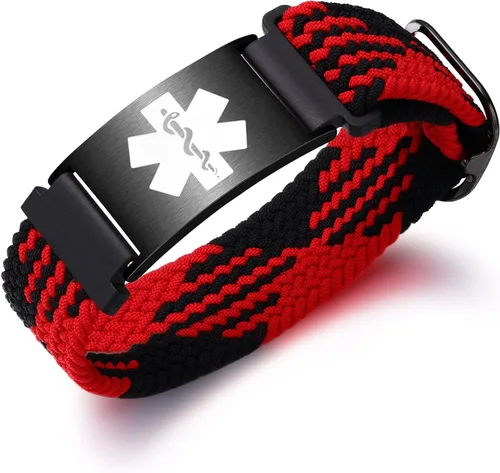 Vista 60 de Pulseras deportivas personalizadas de alerta médica para mujeres y hombres – Pulseras de identificación médica personalizadas con grabado gratuito