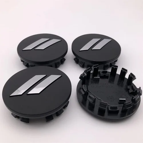 Vista 5 de 6CZ27DX8AA - 4 tapacubos de plástico de 2 1/2 pulgadas, 2.520 in, negro mate y cromado, para 2017-2022 con ruedas de 20 pulgadas Negro y cromado