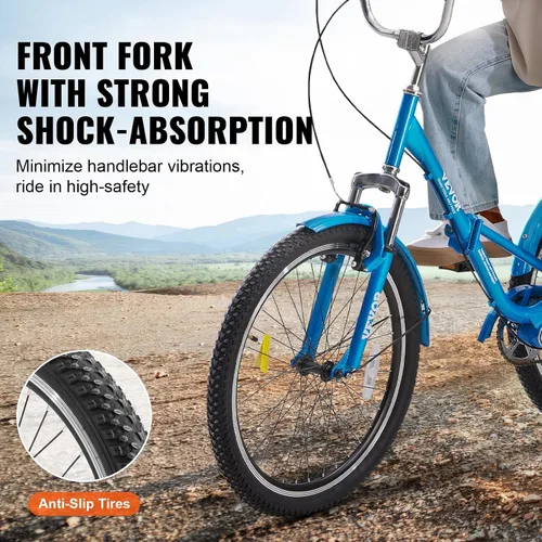 Vista 5 de VEVOR - Triciclo plegable para adultos, triciclos plegables para adultos, bicicleta de crucero de 3 ruedas con cesta grande y asiento ajustable