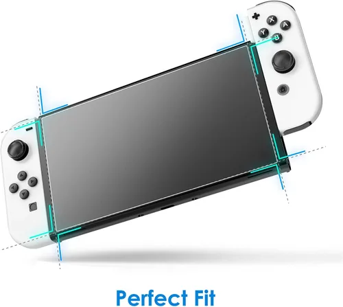 Vista 6 de JETech Screen Protector Compatible with Nintendo Switch (OLED Model) 7-Inch 2021 Release, Tempered Glass Film, 2-Pack