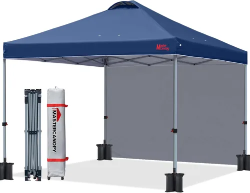 Vista 11 de MASTERCANOPY - Toldo desplegable duradero con 1 pared lateral (6.6 x 6.6 pies, caqui)