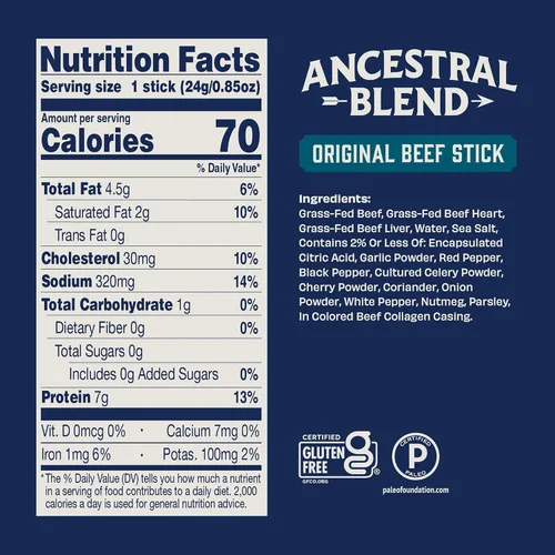 Vista 2 de Archer Jerky Ancestral Beef Jerky Sticks - Alimentado con pasto, original