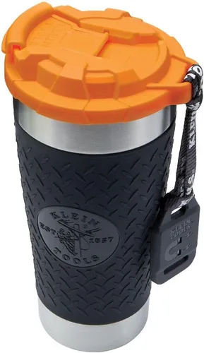 Vista 5 de Klein Tools Altavoz Bluetooth para el lugar de trabajo con imán y gancho (AEPJS3) y vaso de acero inoxidable con tapa abatible, taza de vacío