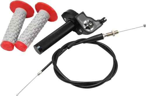 Vista 4 de Asamblea del acelerador de motocicleta de 0.866 in CNC de aluminio Twist Throttle Grips con cable del acelerador y agarre del manillar para CRF50