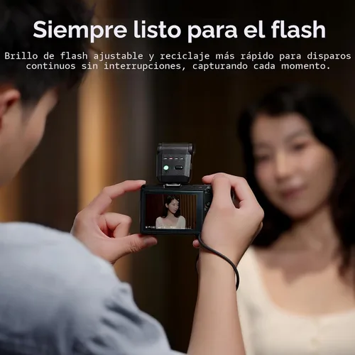 Vista 7 de ULANZI SL03 - Flash Speedlite Mini para Cámara con Luz de Vídeo para Principiantes Básico, GN8 6500K, Ángulo Ajustable de 90°, Compatible con DSLR