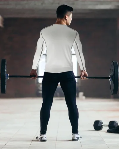 Vista 5 de Hicarer Paquete de 6 camisas de compresión atléticas para hombre, camisetas de manga larga para correr, para entrenamiento deportivo