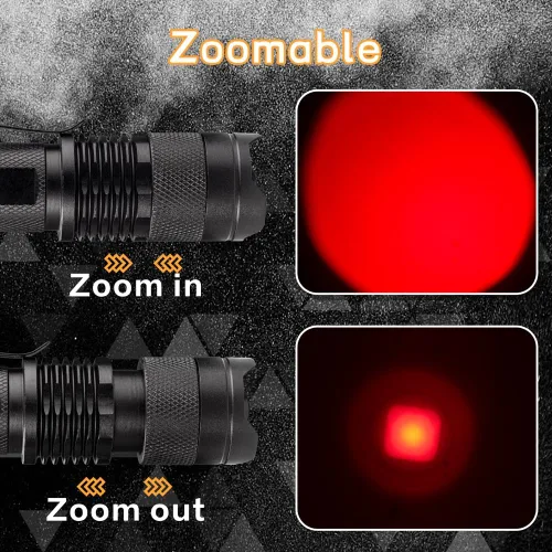 Vista 5 de High Power 1 Mode Red LED Flashlight, Single Mode Red Flashlight, Red Light Flashlight Red Light Torch for Astronomy, Aviation, Night Observation