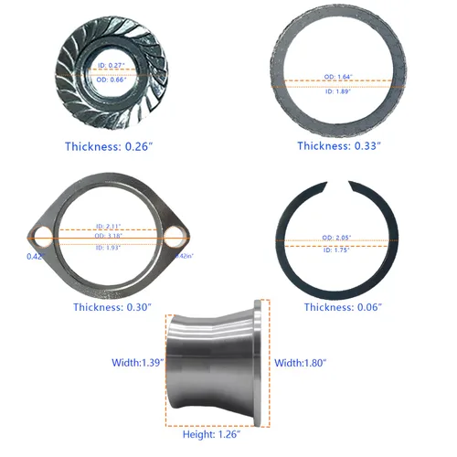Vista 5 de Kit de juntas y conos de torque y brida cromada con tuercas y arandelas compatible con modelos Touring Dyna Softail Sportster Evolution Big Twin