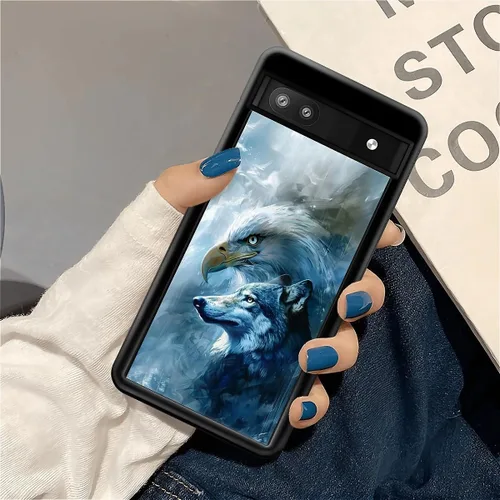 Vista 1108 de Compatible con Google Pixel 4A 5G Mobile Case Creative Acrylic Panel trasero Silicona Protección Grip especialmente diseñado para Google Pixel 4A 5G