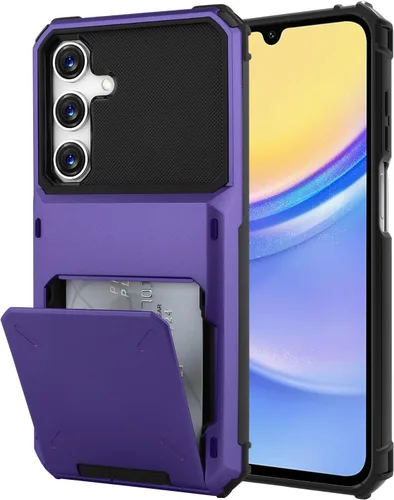 Vista 103 de Funda tipo cartera para Samsung Galaxy S22 con ranura para 2 tarjetas de crédito Funda a prueba de golpes Hybrid Heavy Duty Protection Armor Funda