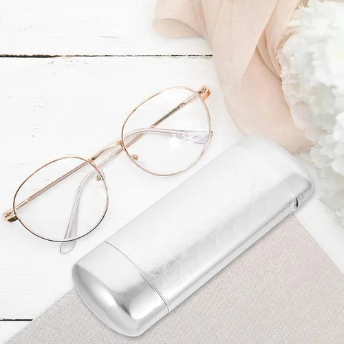 Vista 8 de KESYOO Estuche de aluminio para gafas de gafas, caja rígida de metal, caja dorada