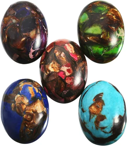 Vista 7 de rockcloud, piedras ovales semi-preciosas de sedimento marino (Jaspe del Mar) para hacer joyas