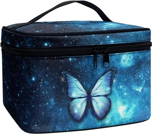 Vista 10 de Flashideas Bolsa de maquillaje para cosméticos Almacenamiento vertical Bolsa de maquillaje de viaje de gran capacidad, Caballo Azteca 1