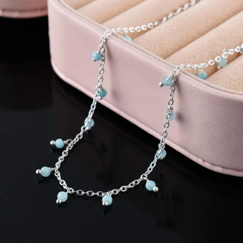 Vista 44 de Yanara Tobilleras de piedras preciosas para mujer, piedra natal natural, chapada en plata, joyería hecha a mano en 8.5 + 1.5 pulgadas, cristales