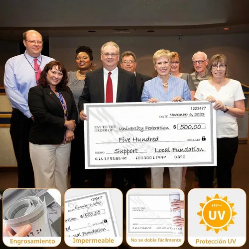 Vista 8 de Big Check - Cheque gigante reutilizable en blanco de 30 x 16 pulgadas para premios y donaciones