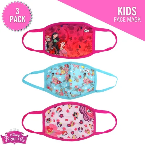 Vista 2 de Concept One Disney Princesses - Mascarilla de tela con licencia oficial lavable paquete de 3