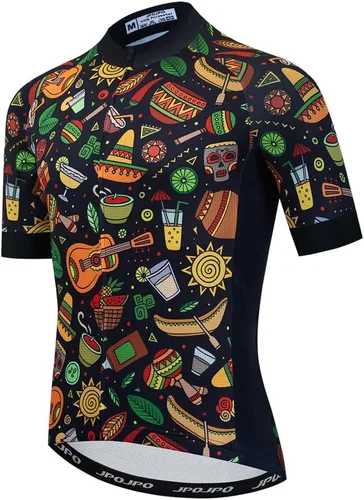 Vista 2 de Maillot de ciclismo hombres México manga corta verano bike camisas ciclismo cremallera completa con bolsillos carretera bicicleta ropa