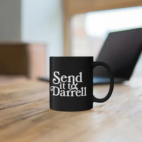 Vista 4 de Send It To Darrell Send It To Daryl - Taza de café vintage con diseño de drama divertido (negro)