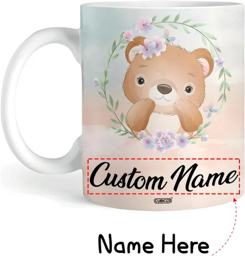 Vista 2 de CUBICER Tazas de café personalizadas con nombre personalizado, tazas de cerámica blanca, regalos de Navidad de vidrio para niños, mujeres, adultos