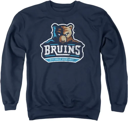 Vista 2 de LOGOVISION Bob Jones University - Sudadera unisex con cuello redondo y logotipo primario envejecido Athletic Heather