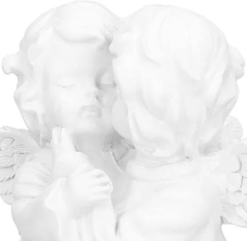 Vista 7 de Cyrank Figuras de estatua de ángel besando, mini estatuas de querubines de resina, figuras de escritorio de ángel pequeño, decoraciones, adorable