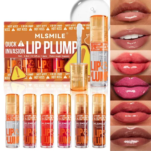 Vista 7 de Duck Lip Plumper Glow - Aceite hidratante para labios con grasa y brillo para labios que hacen que los labios sean más llenos (01)