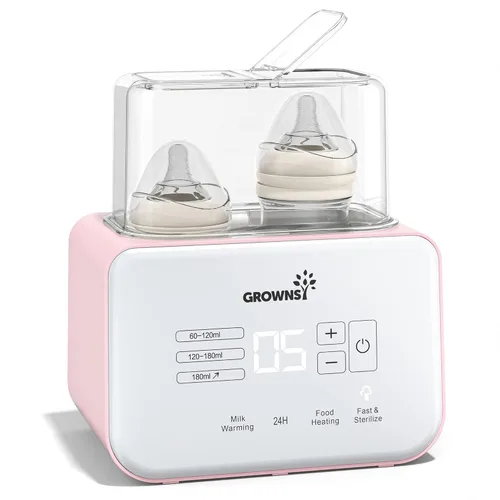 Vista 11 de Grownsy - Calentador de biberones rápido 10 en 1, control preciso de temperatura, con pantalla LCD, temporizador, descongelación, esterilización