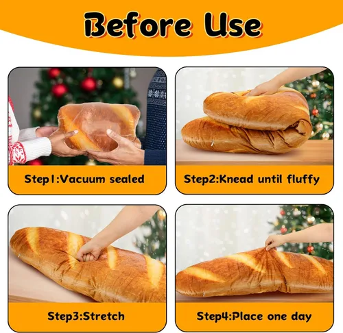 Vista 4 de Almohada 3D de pan simulada, almohada de pan con mantequilla, almohada de baguette, almohada de cuerpo graciosa, peluche relleno de pan