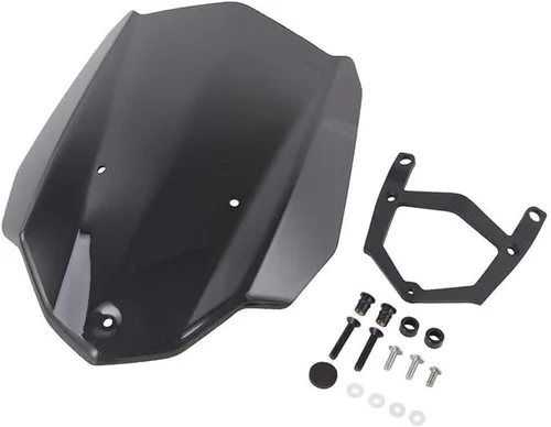 Vista 4 de GLoyer Motorcycle Windshield Smoke Color and Black Color Windscreens Wind Deflector Screen Compatible with MT03 MT 03 2016 with Mounting Bracket